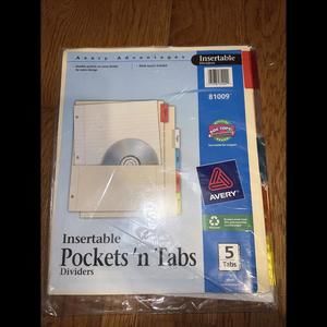 Avery Dennison Ave-81009 Insertable 5-tab Dividers - 5 X Tab 8.88" 11"